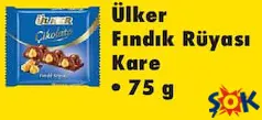 ÜLKER FINDIK RÜYASI KARE ÇİKOLATA 75 G